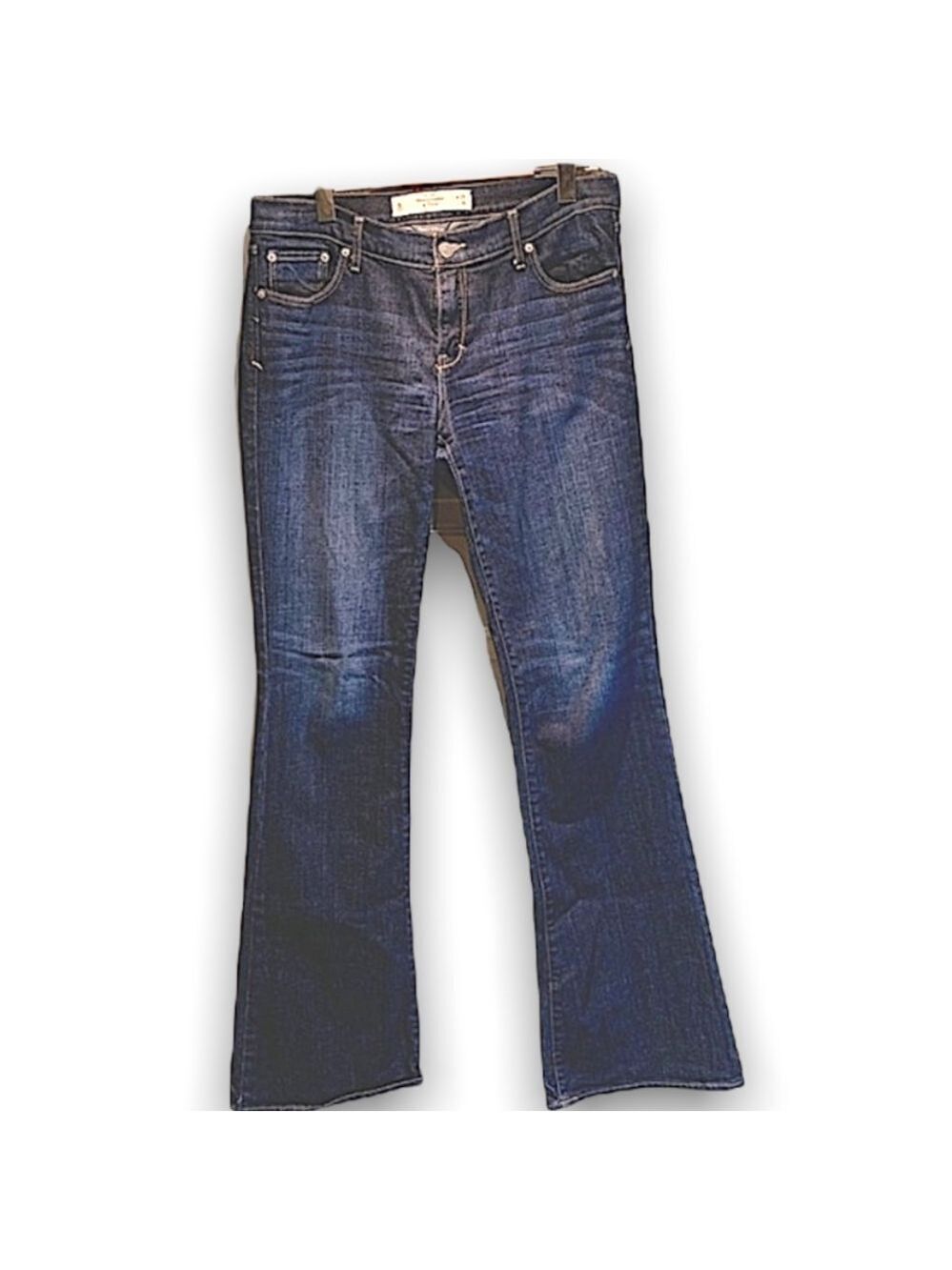 Abercrombie & Fitch Boot cut Jeans Blue Sz 8 L Low Rise Dark Wash Denim Y2K